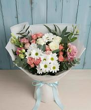 Букет цветов из:  Розы, Лизиантусы и Хризантемы в Камышине