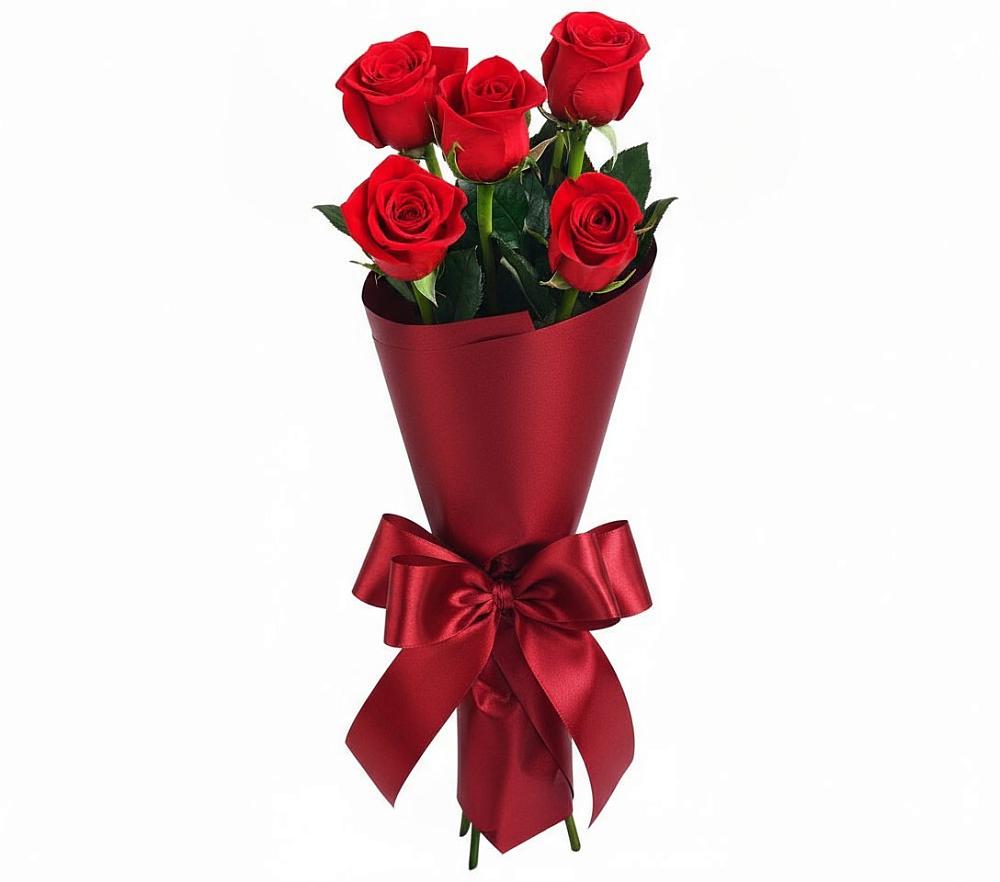 Букет 5 Красных роз Эдлесс Лав в Камышине