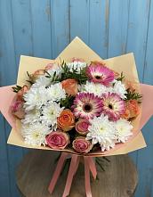 Букет цветов из:  Розы, Герберы и Хризантемы #REPLACE_PRED# Камышине