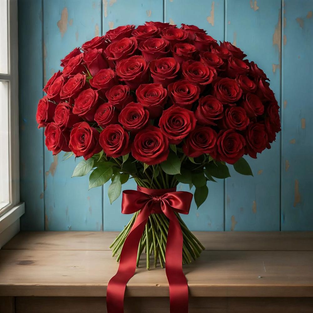 Букет Красные розы Блэк Меджик в Камышине