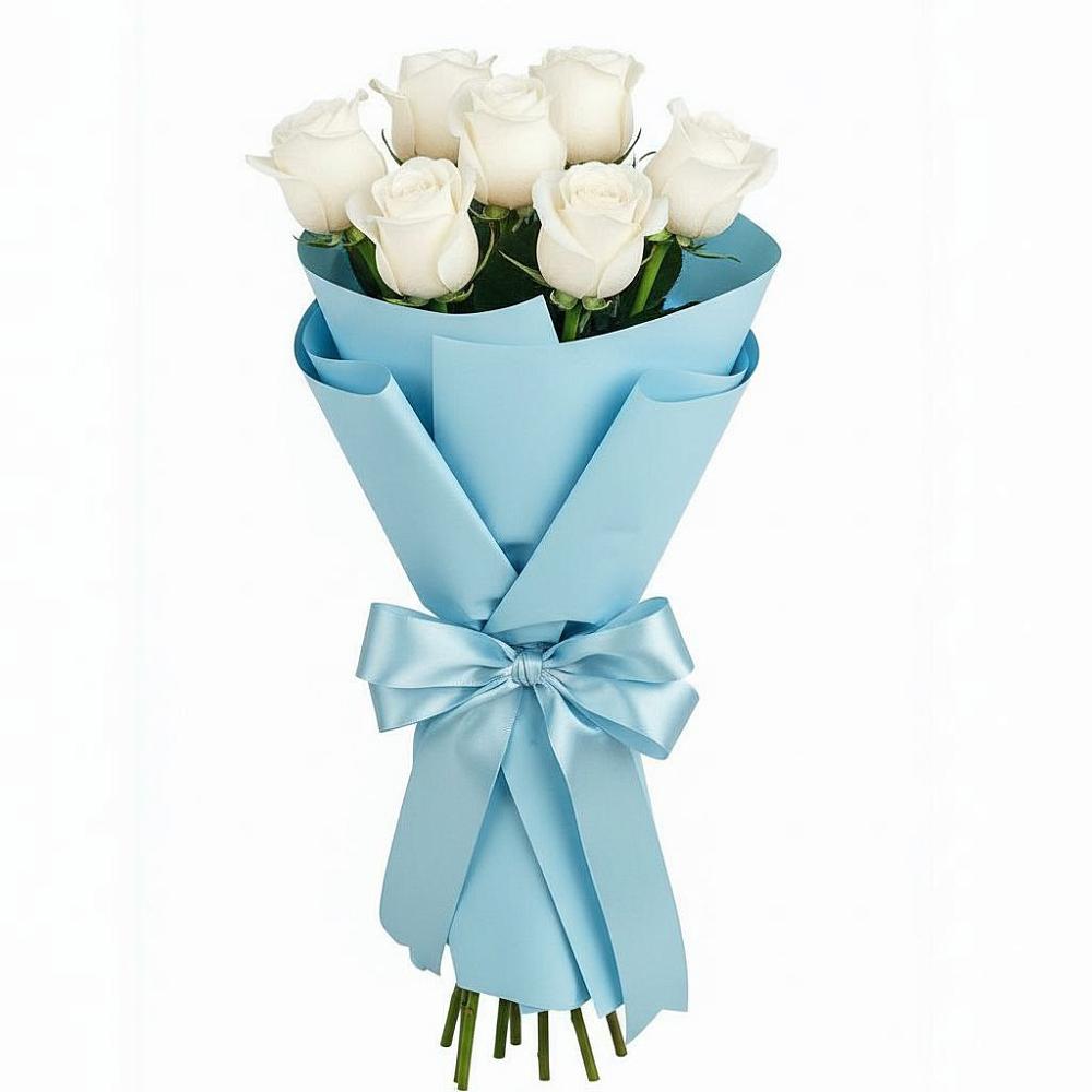 Букет 7 белых роз Проуд в Камышине