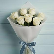 Букет 7 Белых роз Эдлесс Лав в Камышине