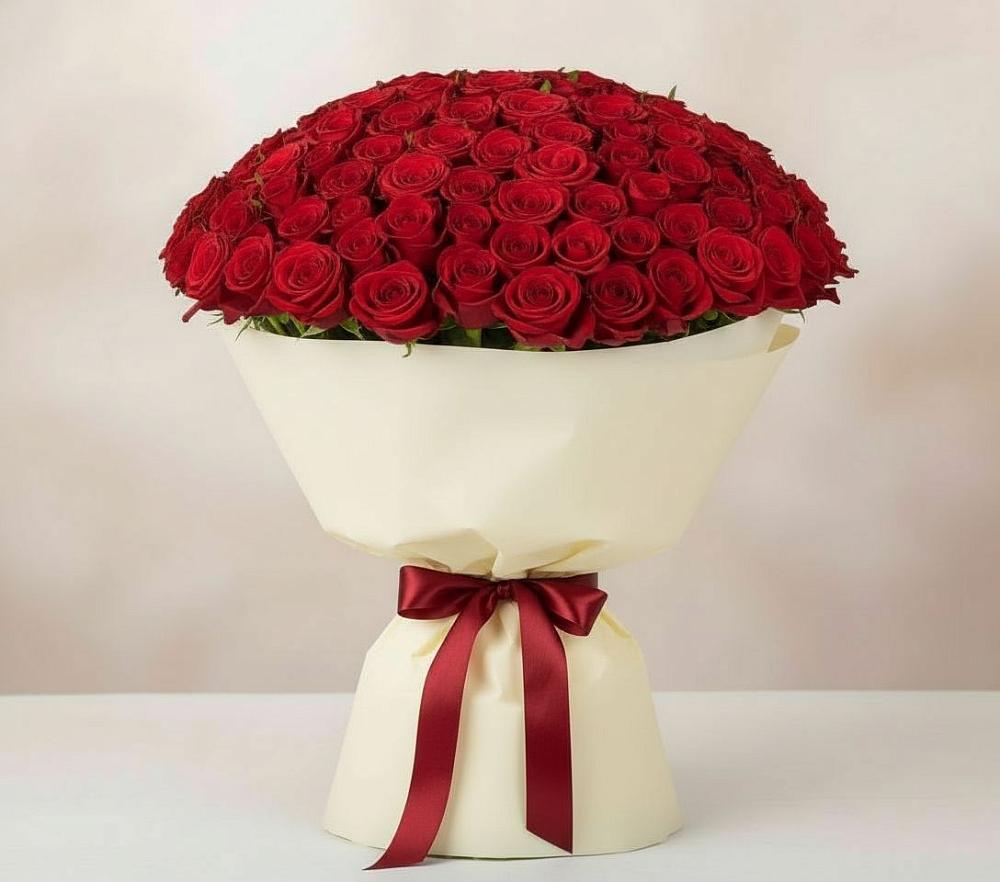 Букет 101 Красная роза Милано в Камышине