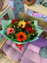 Букет цветов из:  Герберы, Хризантемы и Альстромерии #REPLACE_PRED# Камышине