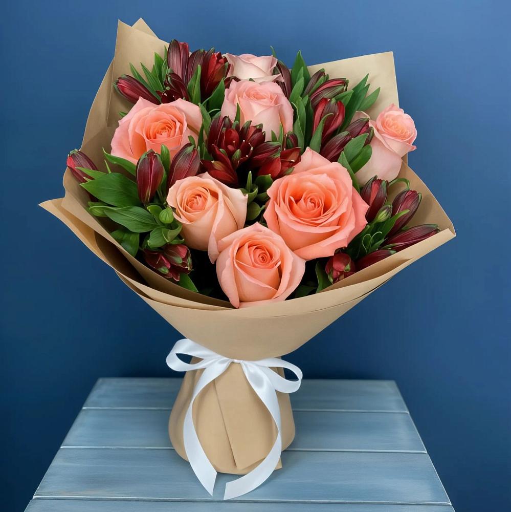 Букет цветов из: Розы и Альстромерии в Камышине