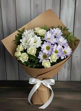 Букет цветов из:  Хризантемы и Розы #REPLACE_PRED# Камышине