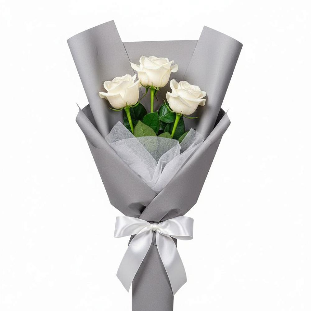 Букет 3 белые розы в Камышине