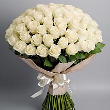 Букет 101 беля роза Белоснежка в Камышине