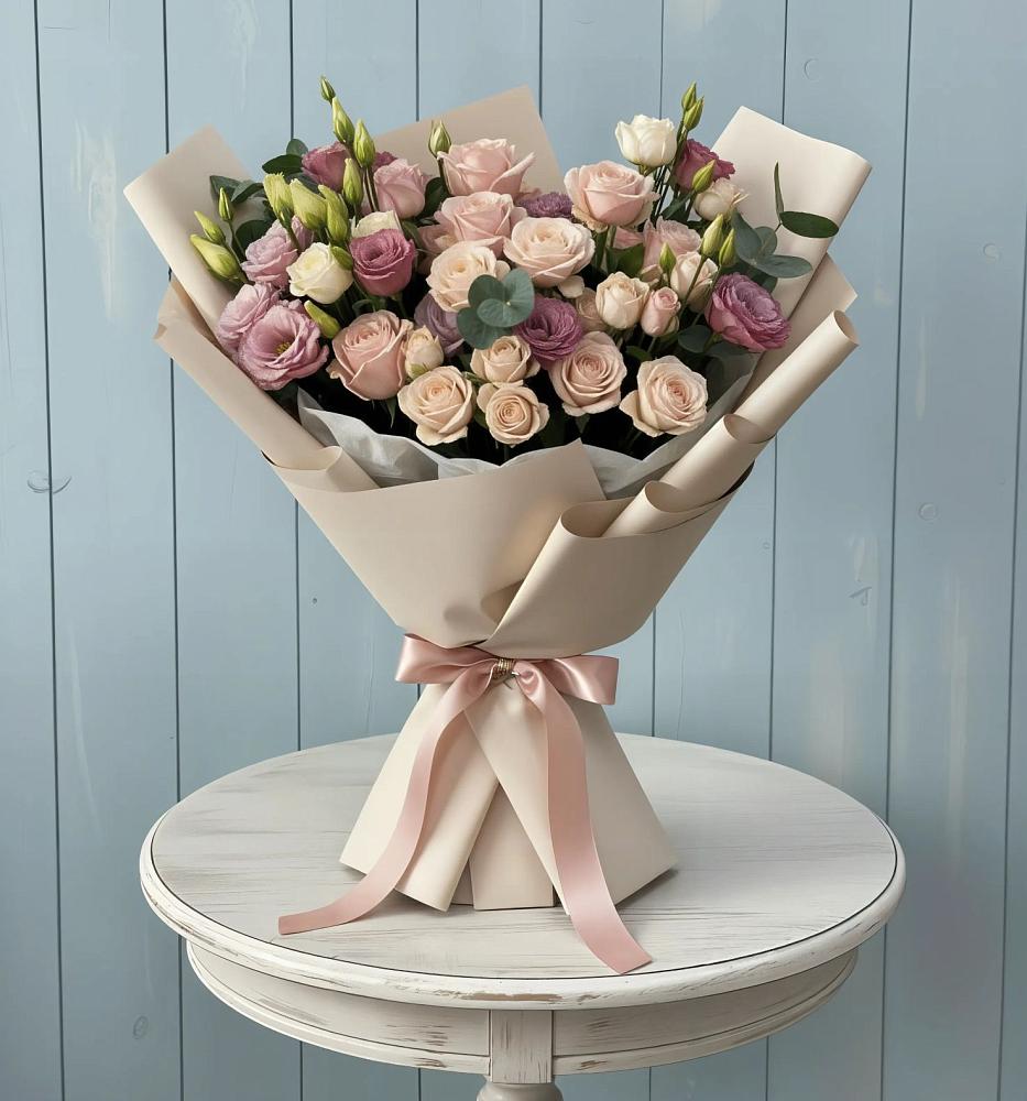 Букет цветов из: Розы и Лизиантусы в Камышине