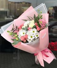 Букет цветов из:  Розы, Лизиантусы и Хризантемы в Камышине