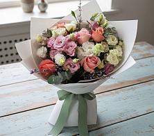 Букет цветов из:  Розы, Лизиантусы и Гвоздики #REPLACE_PRED# Камышине