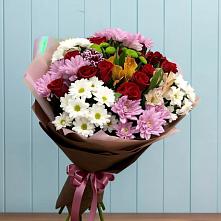Букет цветов из:  Розы, Хризантемы и Альстромерии в Камышине