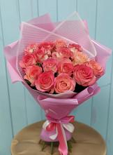 Букет 15 Розовых роз Равель #REPLACE_PRED# Камышине