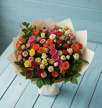 Букет Микс из разноцветных кустовых роз #REPLACE_PRED# Камышине